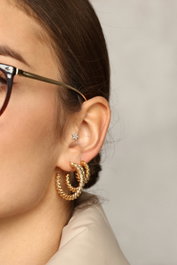 Heliophilia Silver Pendientes de Latón con Circón Multicolor
